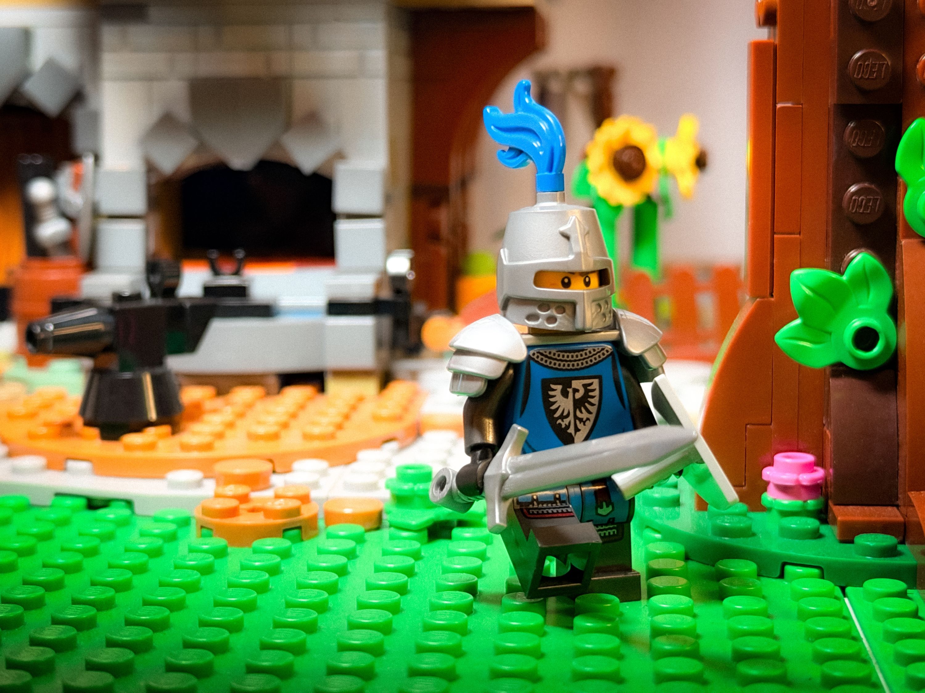 A Lonely Knight — a brick-built scene by @veroniquetoys, from the world Medieval/Fantasy/Castle