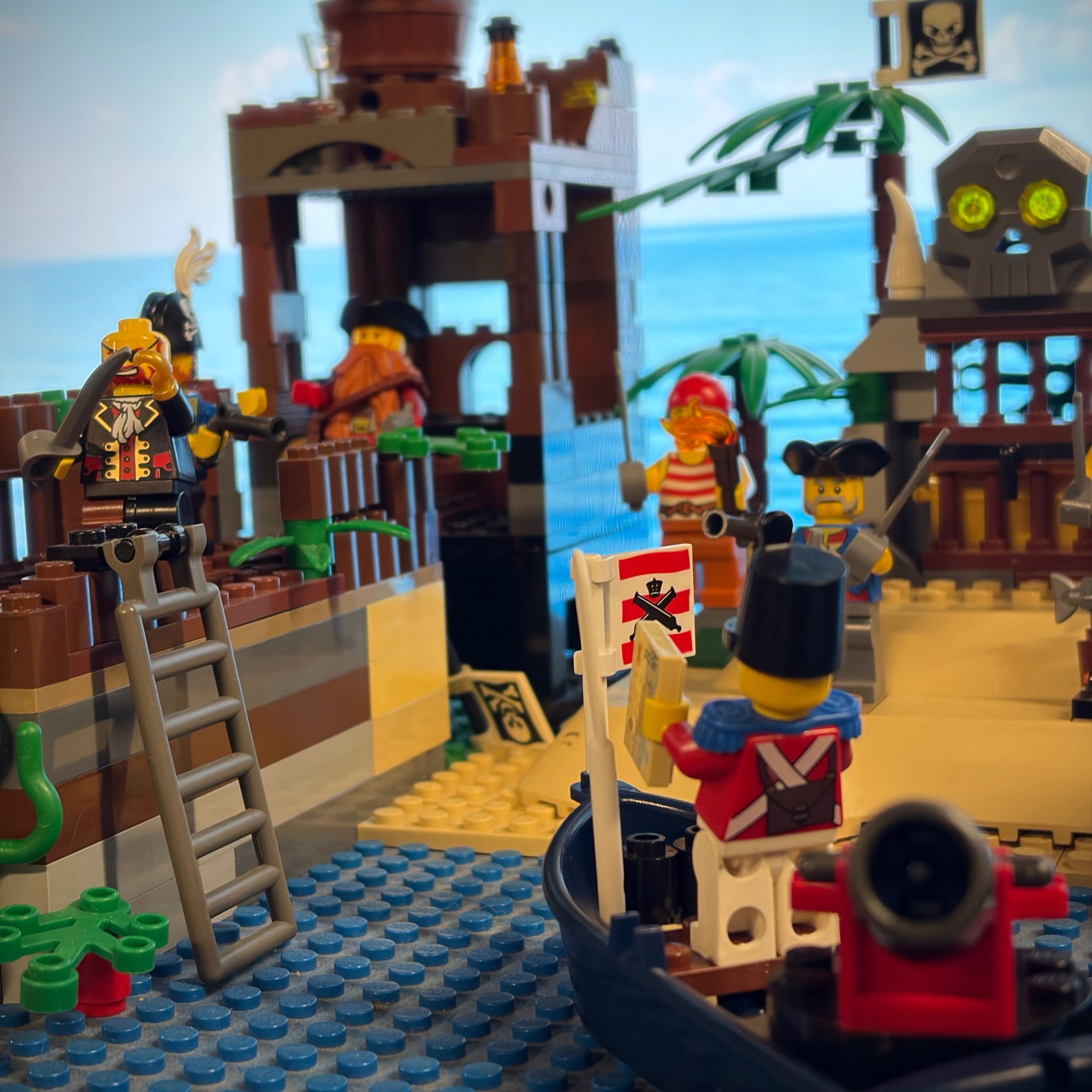 “You’ve come to the wrong island”. — a brick-built scene by @theislandsaga, from the world Raiders of the Sea