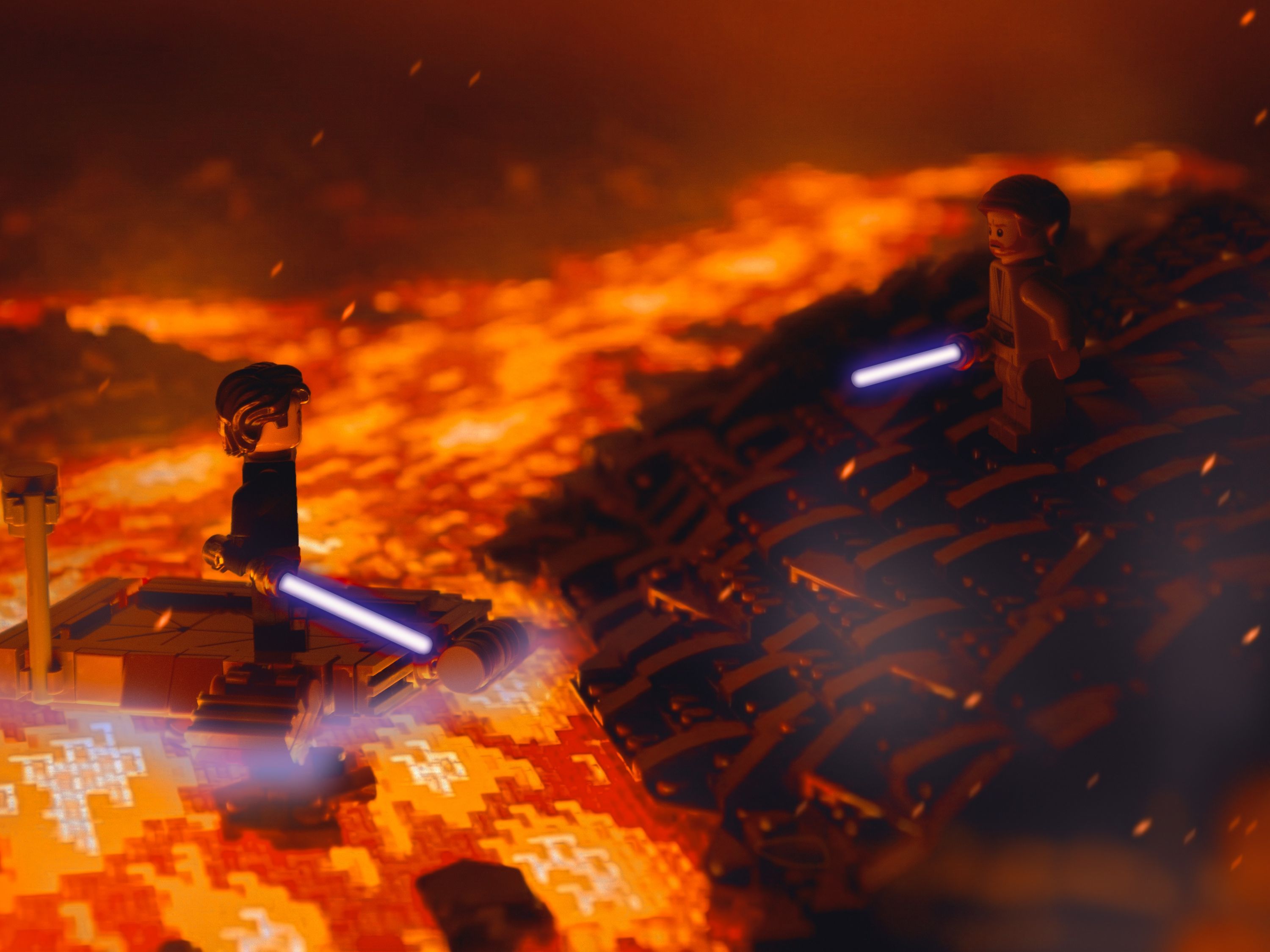 It's over, Anakin! I have the high ground! — a brick-built scene by @sw_lab, from the world ⭐️ A Galaxy Far, Far Away