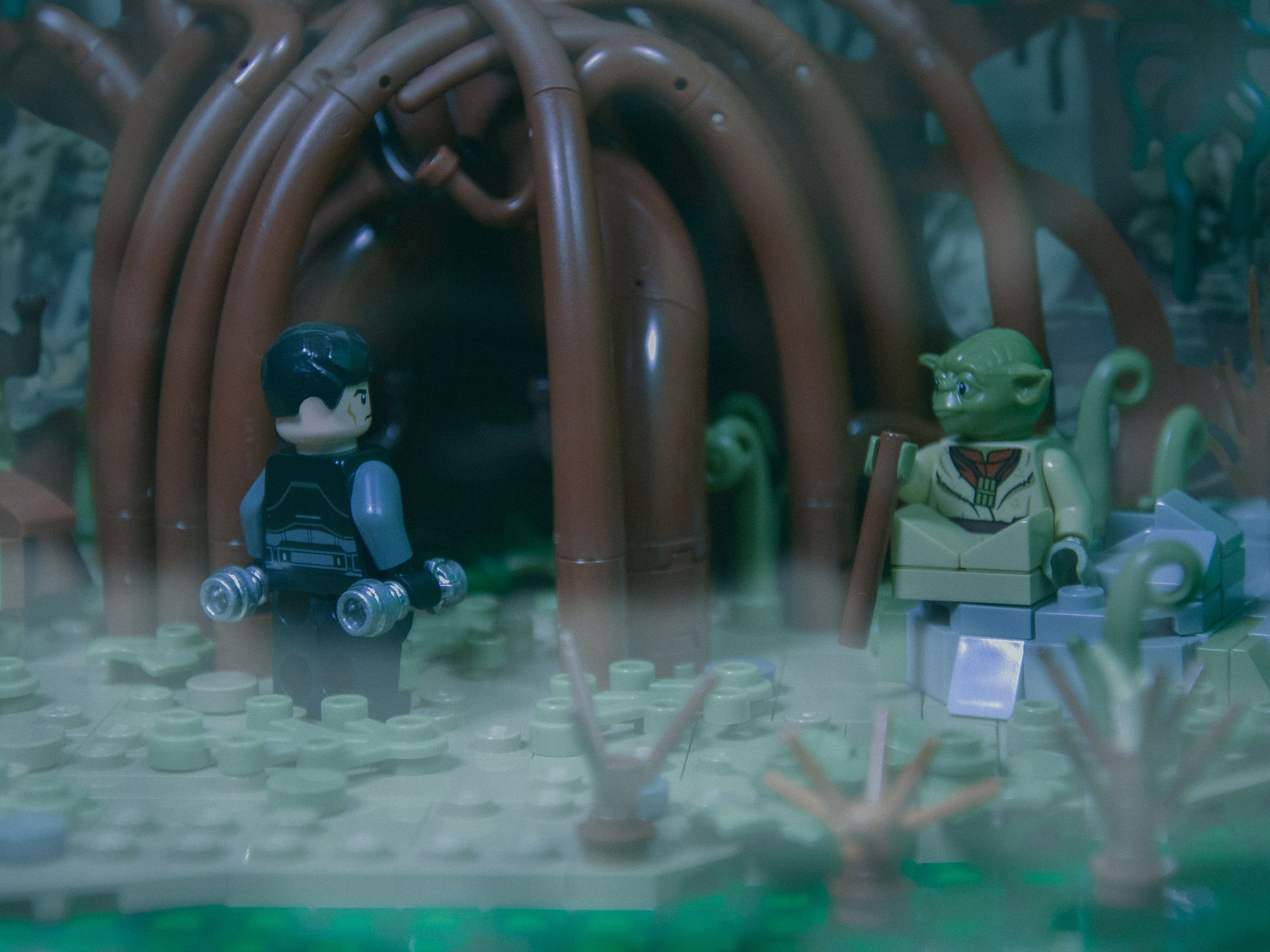"You guard this place?" — Galen Marek
"Oh no. No, only the watcher am I now." — Yoda — a brick-built scene by @sw_lab, from…