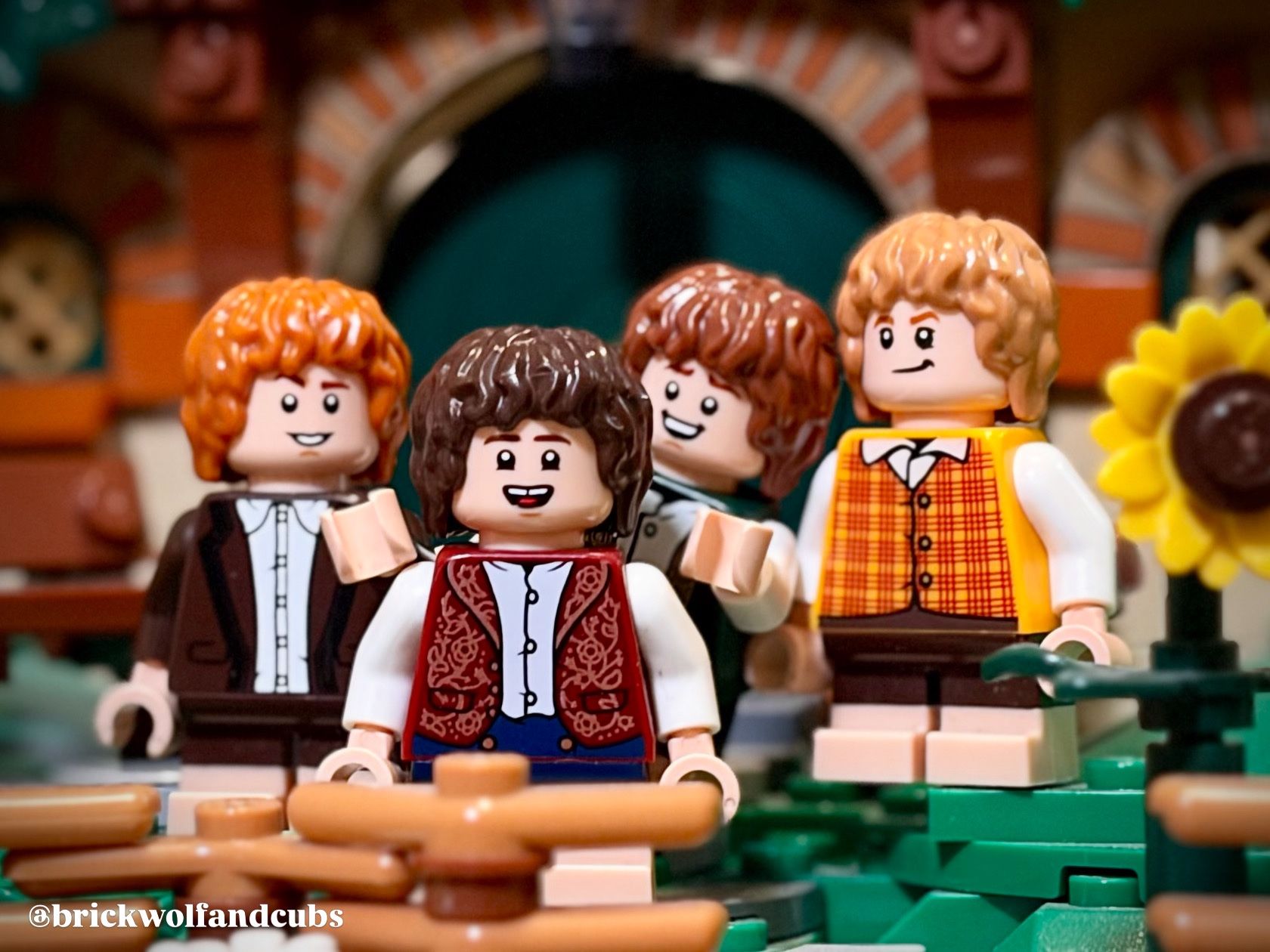 Shire friends. — a brick-built scene by @brickwolfandcubs, from the world LOTR & Castle