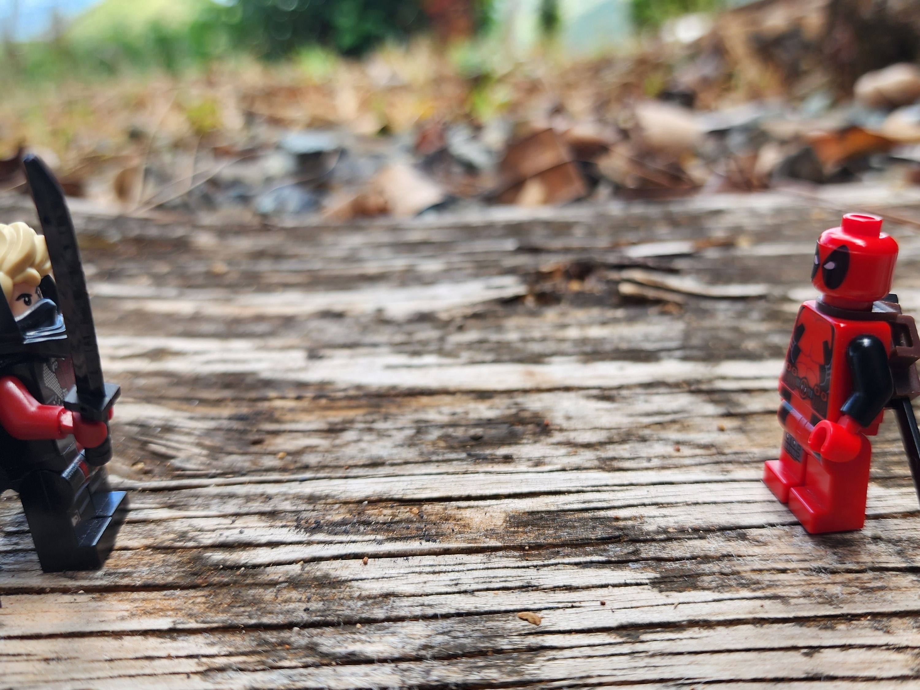 "Lesson Five: (Weapon) Master Deadpool" — a brick-built scene by @brickyric, from the world Ronin's Adventures