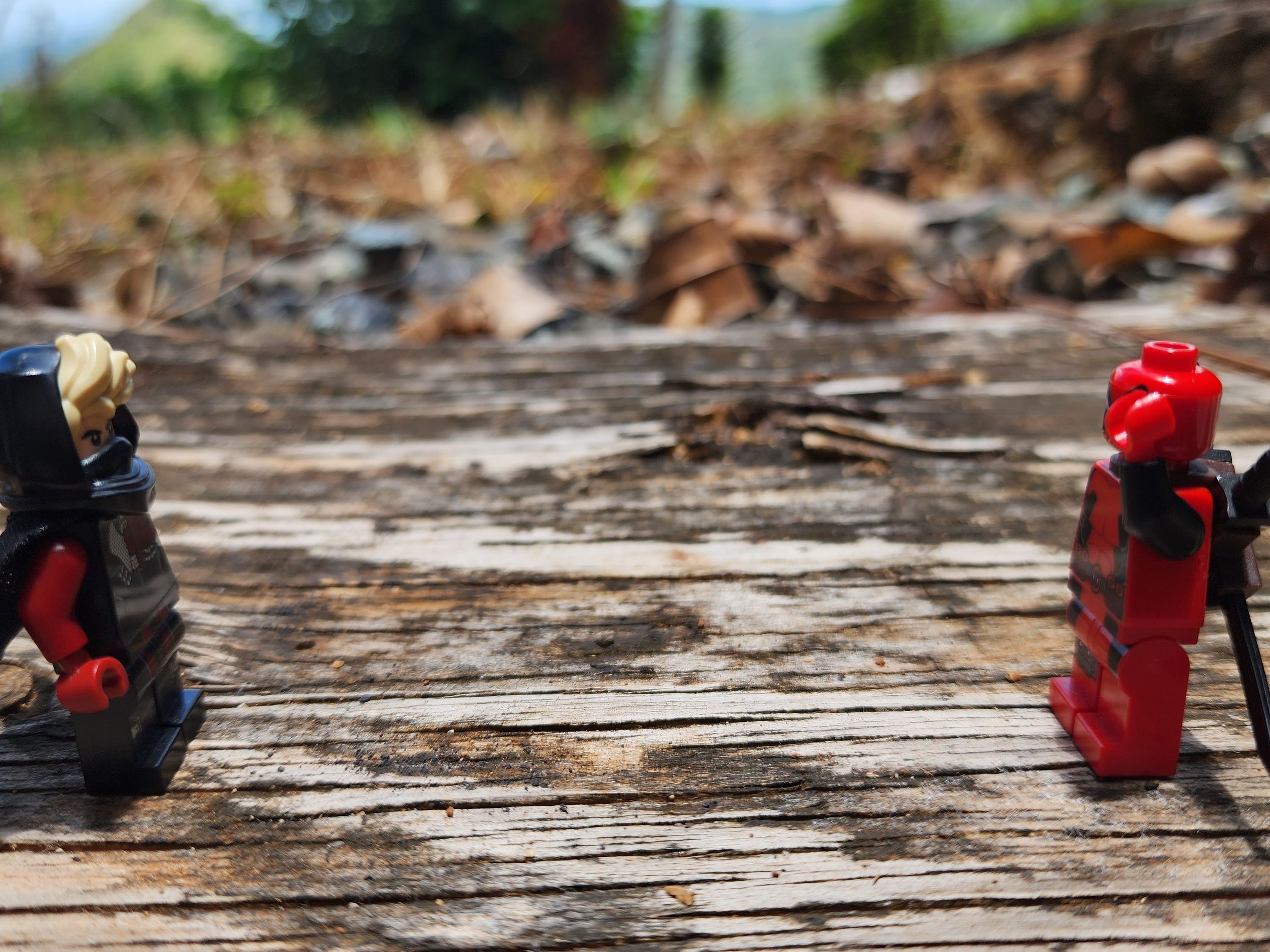 "Lesson Five: (Weapon) Master Deadpool" — a brick-built scene by @brickyric, from the world Ronin's Adventures