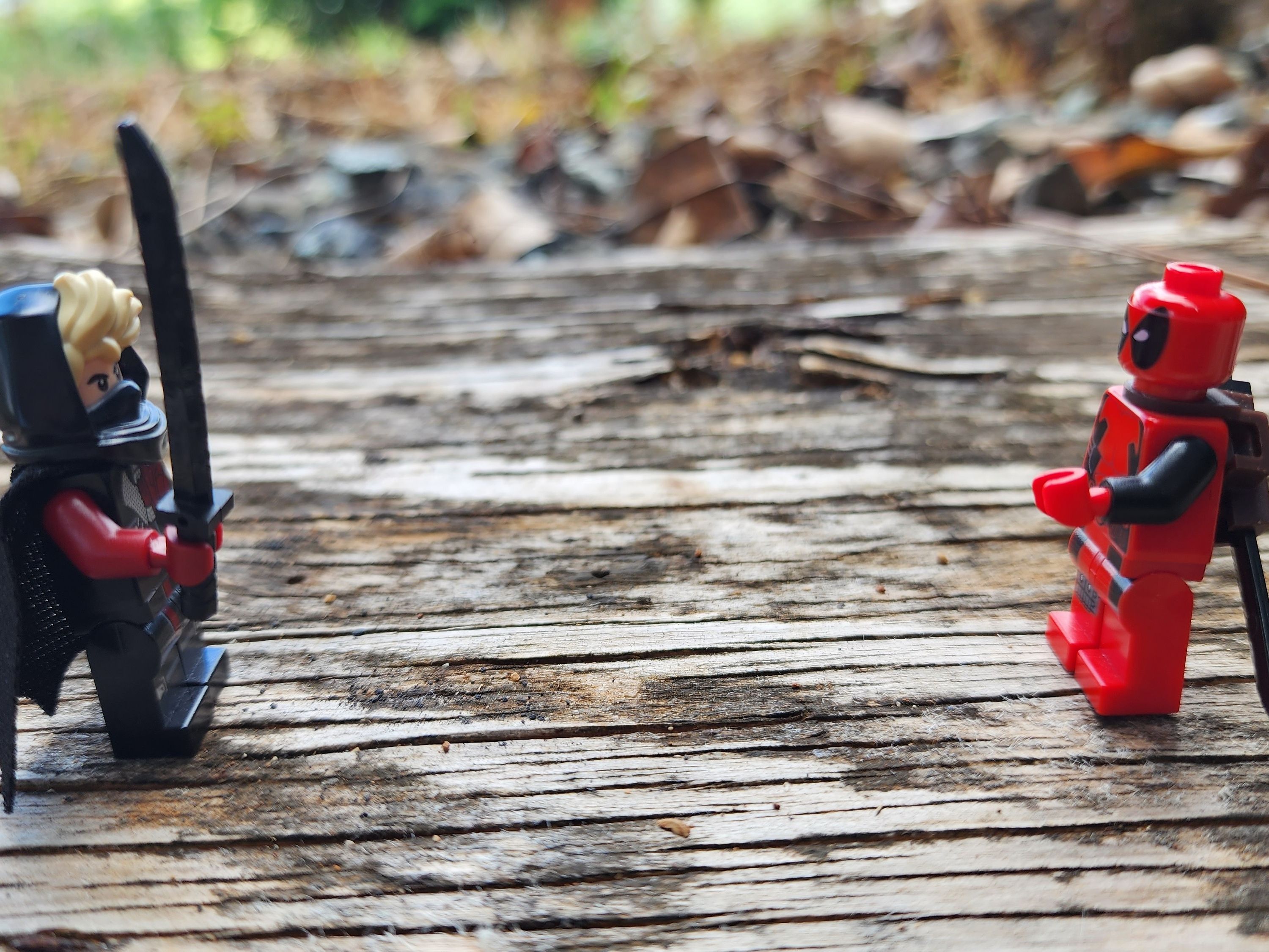 "Lesson Five: (Weapon) Master Deadpool" — a brick-built scene by @brickyric, from the world Ronin's Adventures