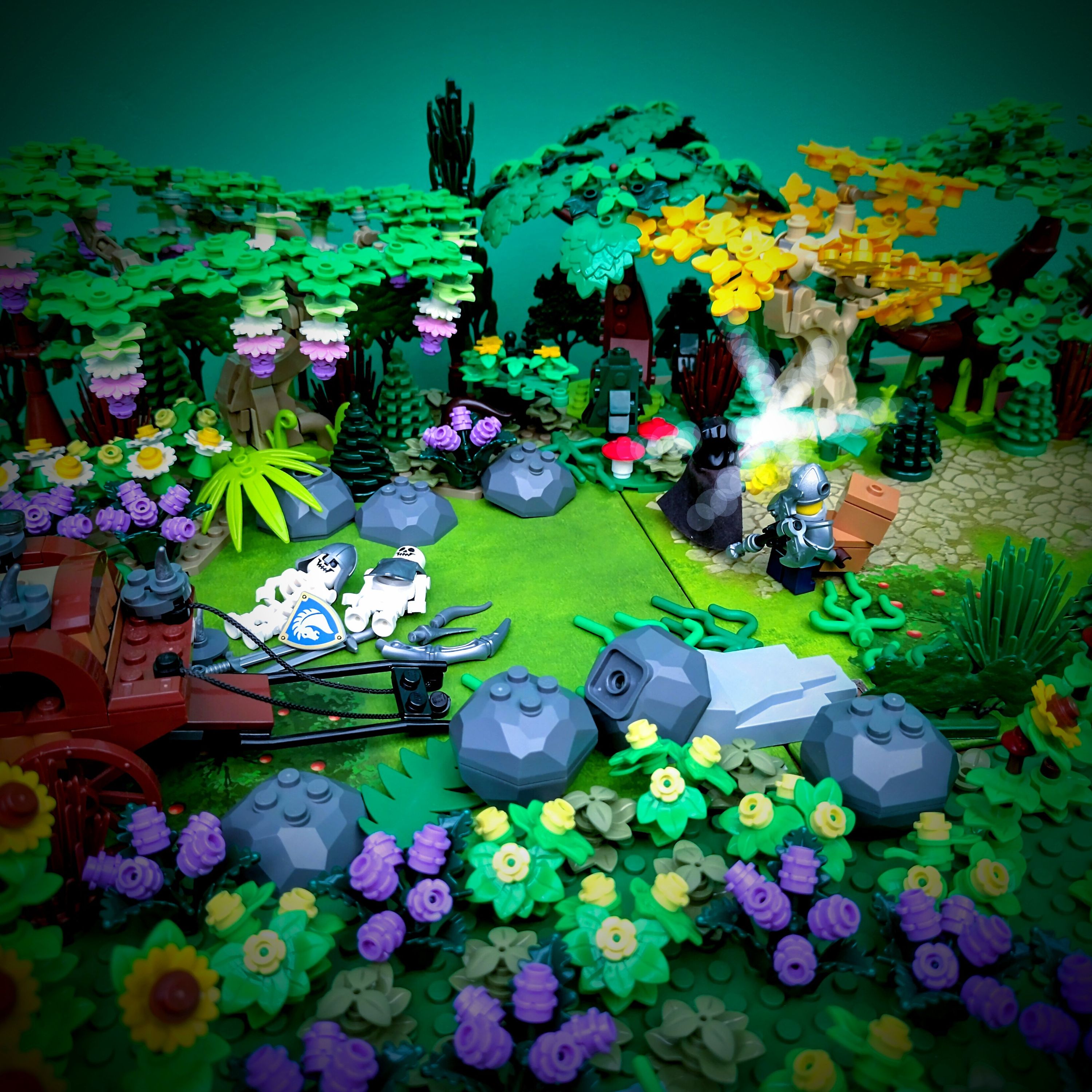 Nightfall is looming, and the victorious duo head back to the keep with the spoils. — a brick-built scene by @pixalixbrix…