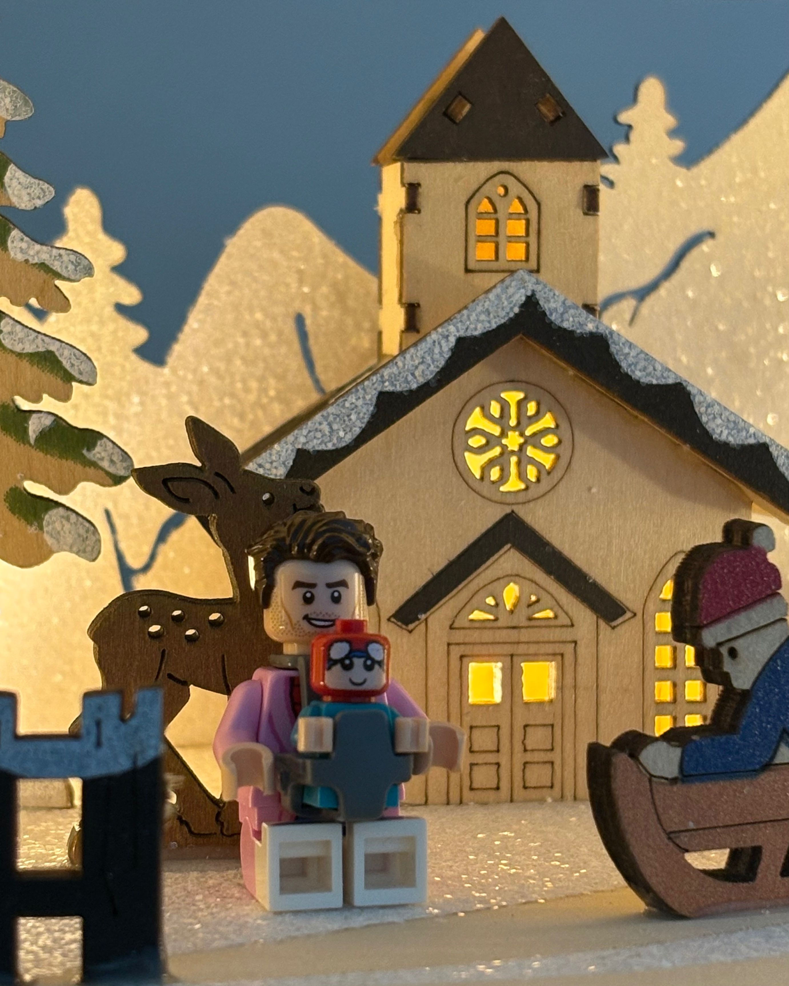 A quick break in the snow ❄️ — a brick-built scene by @brickman, from the world A Visit Up North