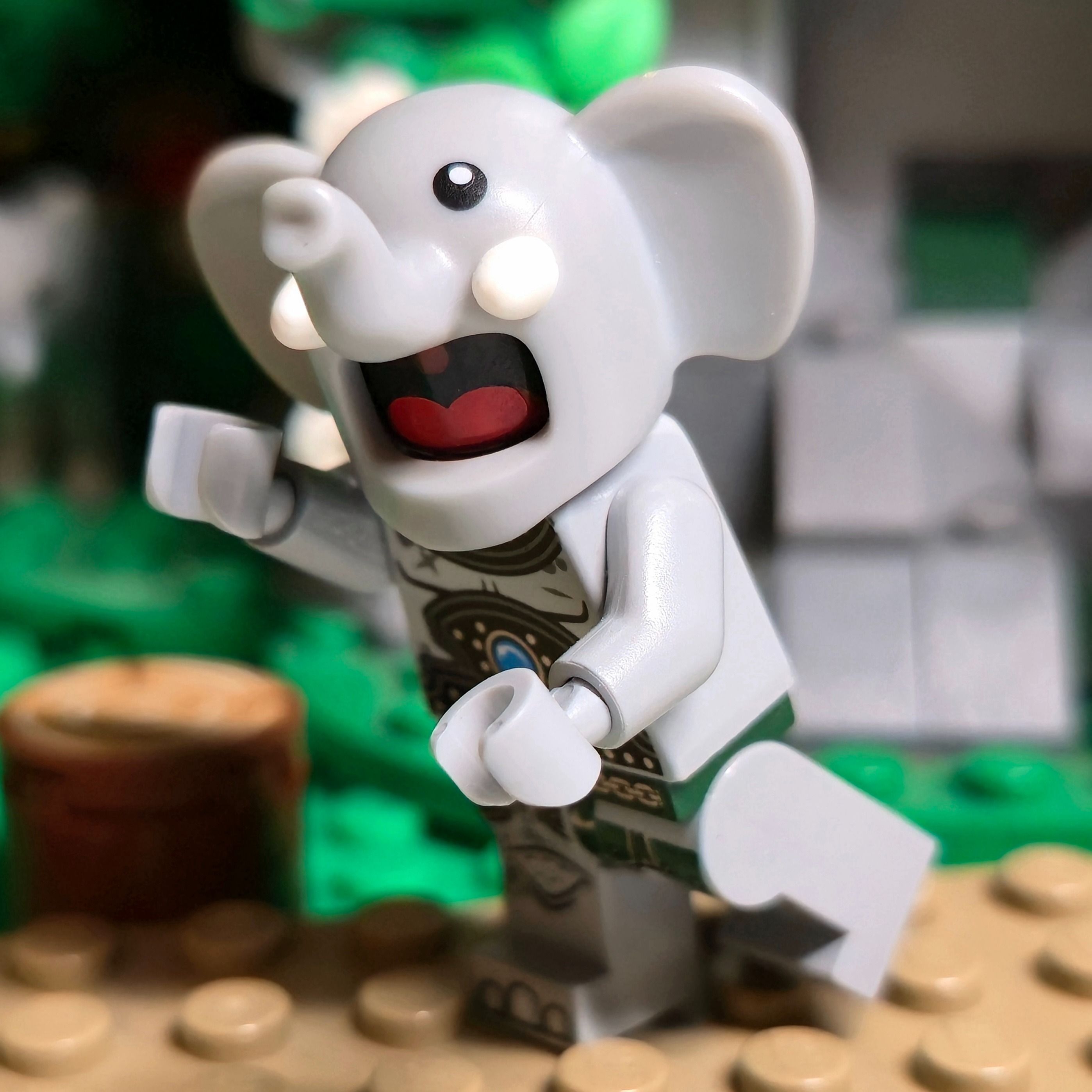 Name: Trebu Shefu
Race: Loxodon
Class: Barbarian — a brick-built scene by @nz_lego_collector, from the world Domsmerci