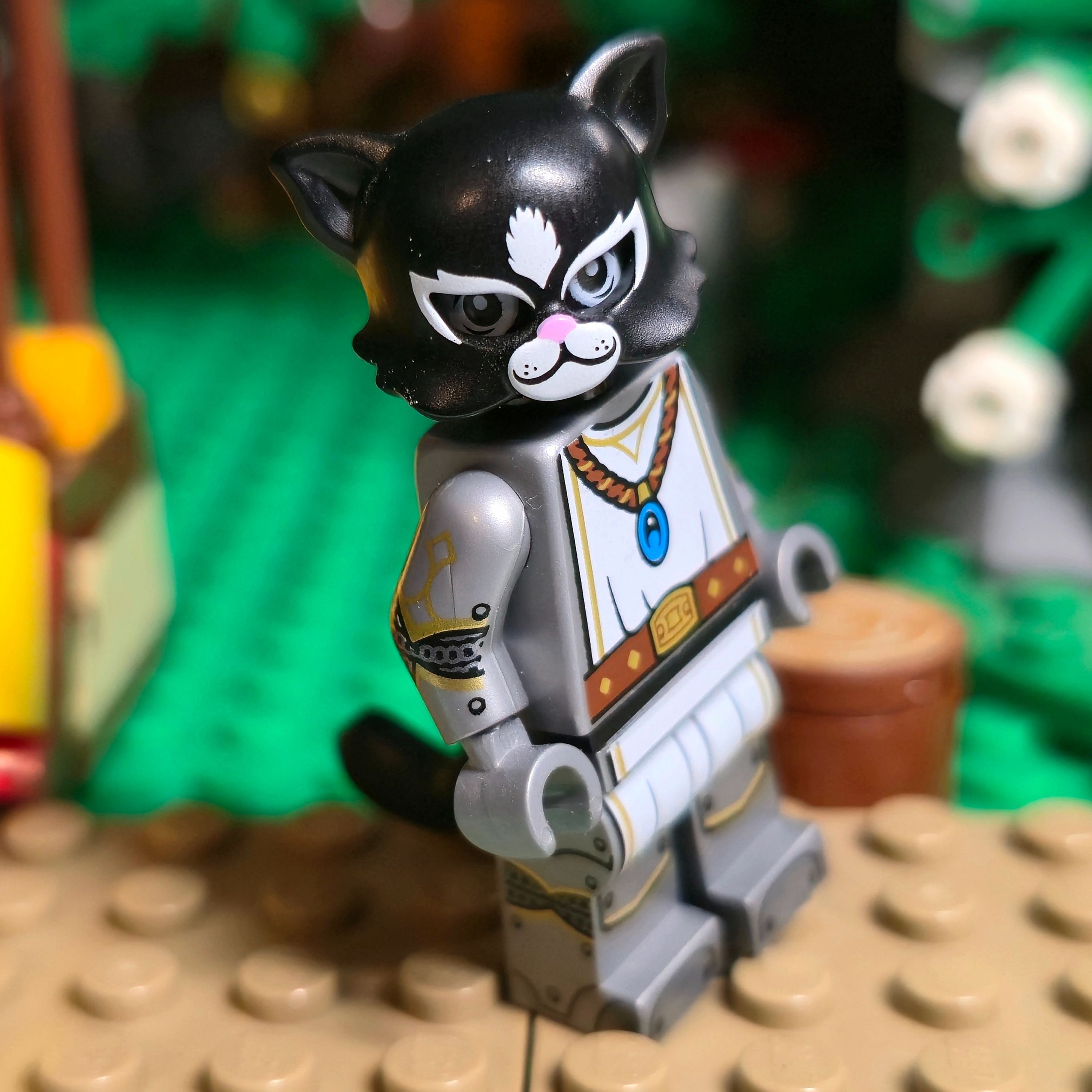 Name: Preyton
Species: Tabaxi
Class: Cleric — a brick-built scene by @nz_lego_collector, from the world Domsmerci