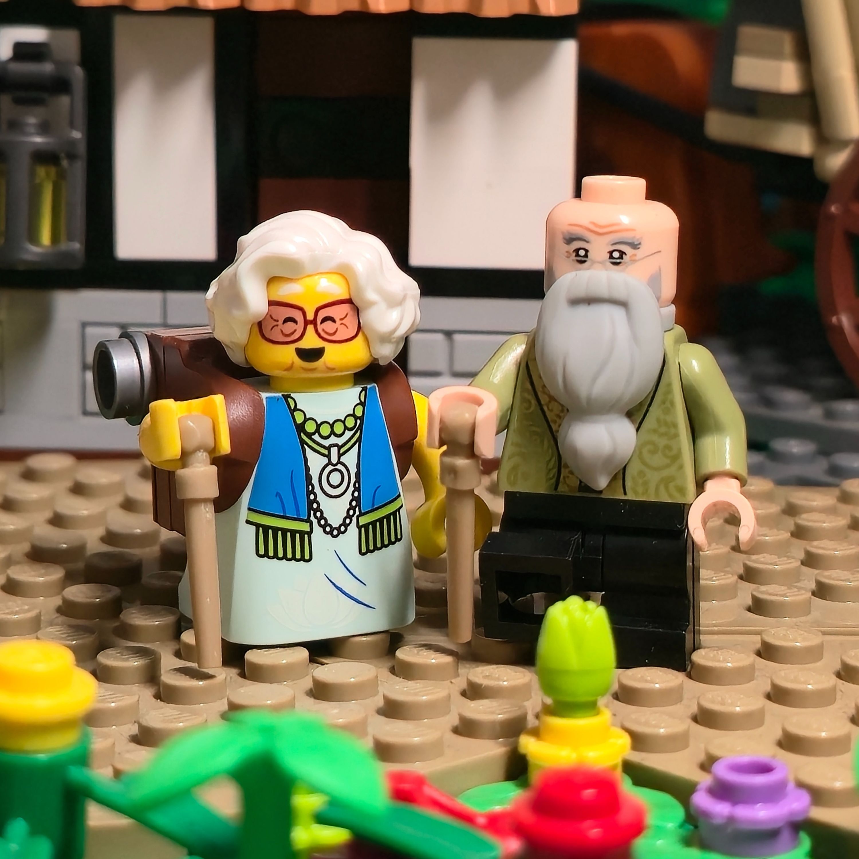 A lovely dwarf couple enjoying a walk — a brick-built scene by @nz_lego_collector, from the world Domsmerci