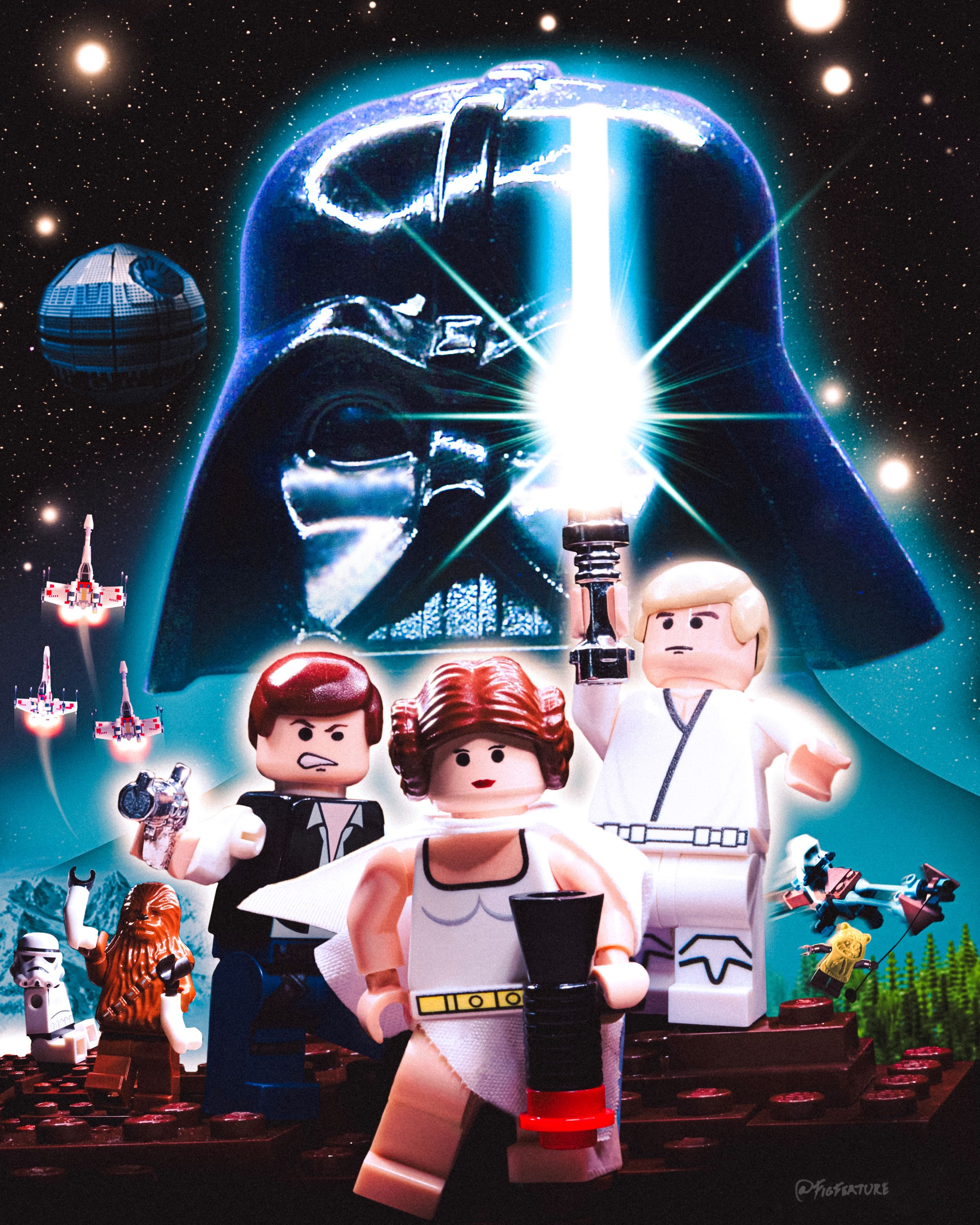 Galactic heroes, evil dark lords! — a brick-built scene by @figfeature, from the world Creative