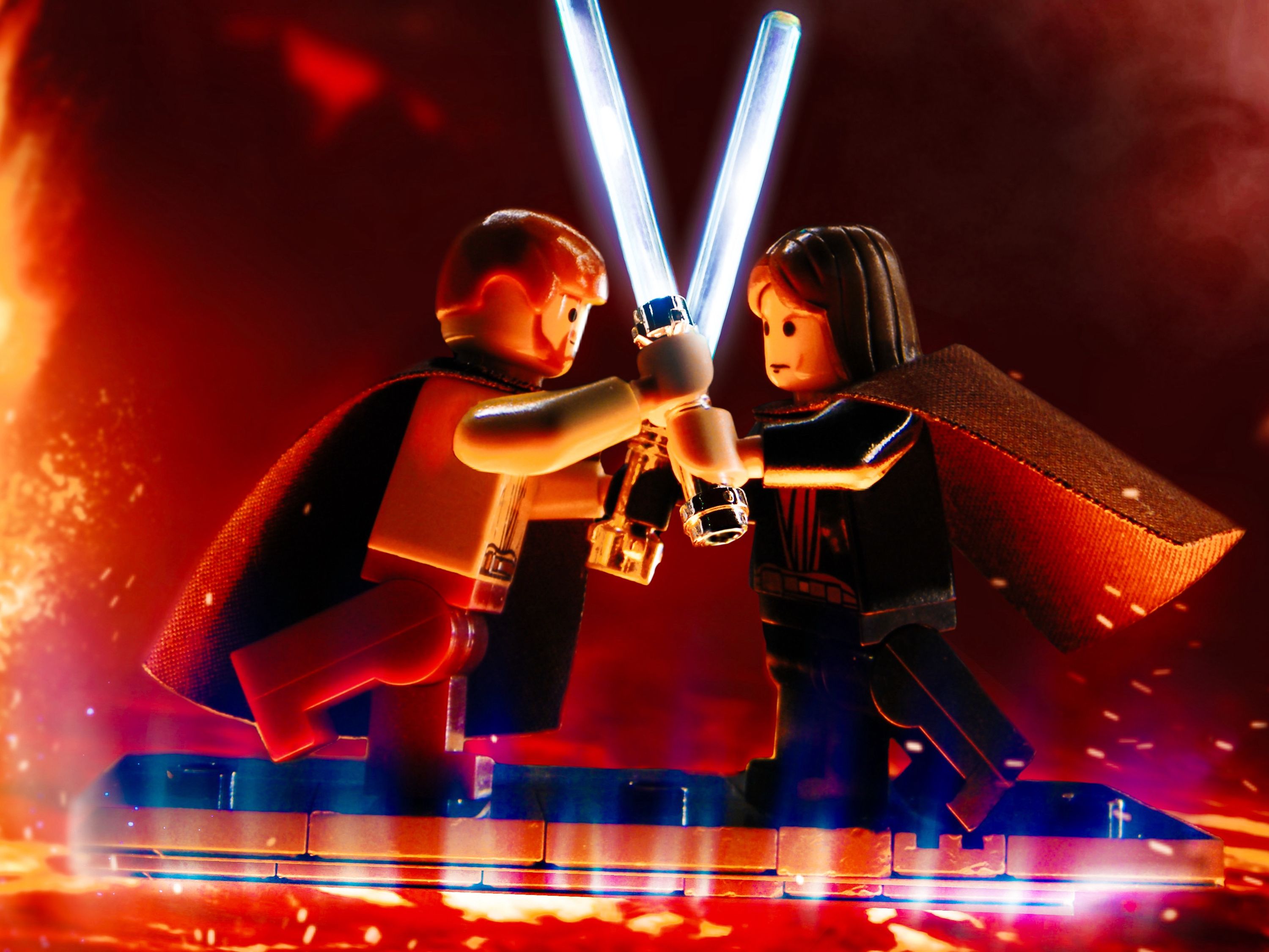 Duel on Mustafar — a brick-built scene by @figfeature, from the world Creative