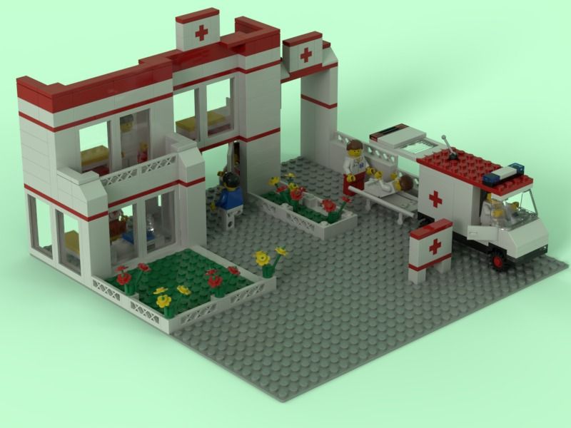 Another incident arrived with the ambulance — a brick-built scene by @nostalgicbrickgr, from the world Panda Town