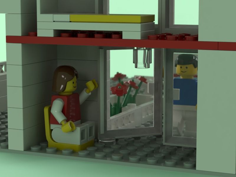 Patients wait to visit the doctor — a brick-built scene by @nostalgicbrickgr, from the world Panda Town