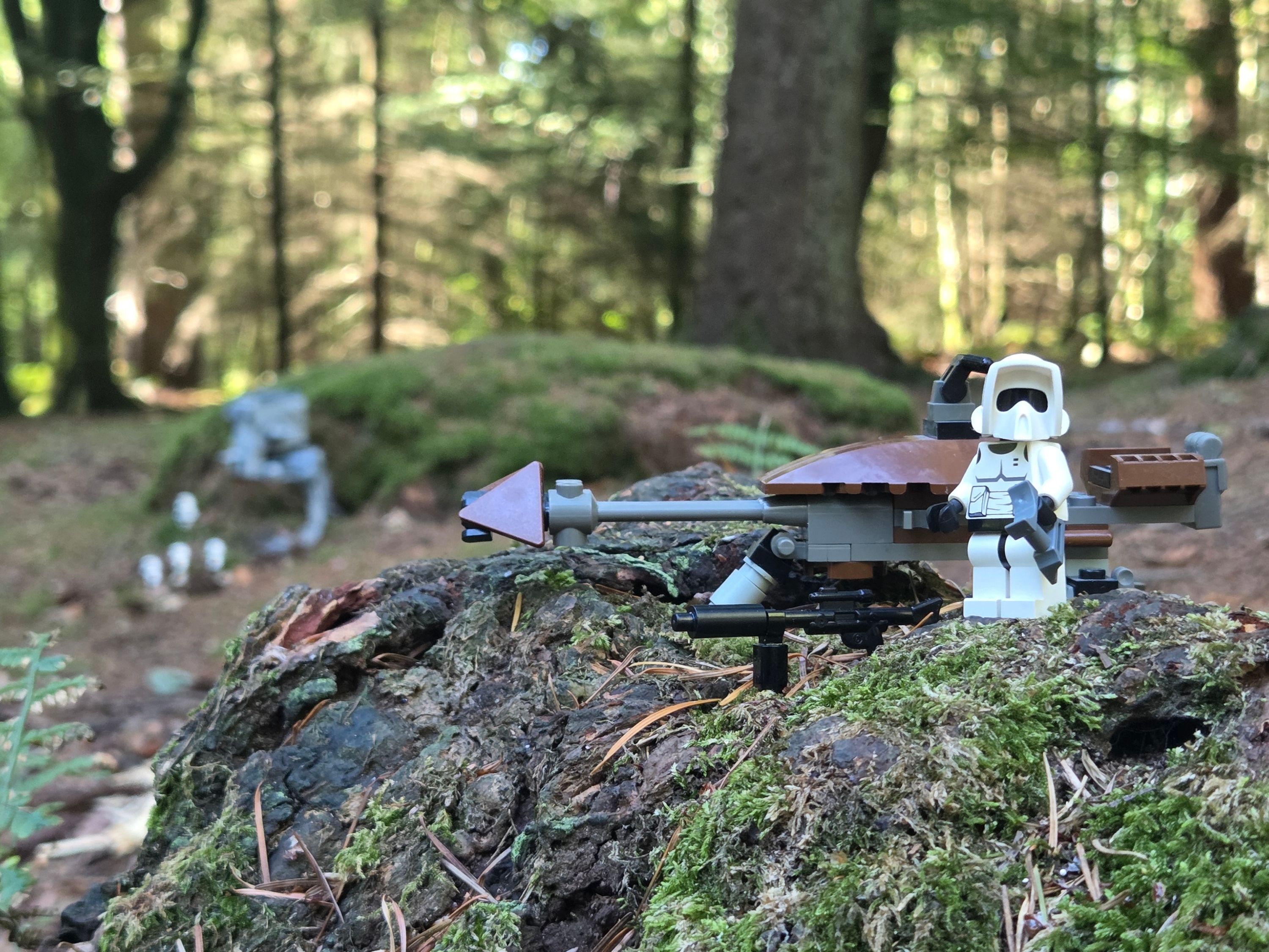 Patrol on Endor — a brick-built scene by @khaiekdvoukdamezhniy, from the world Star Wars - Endor